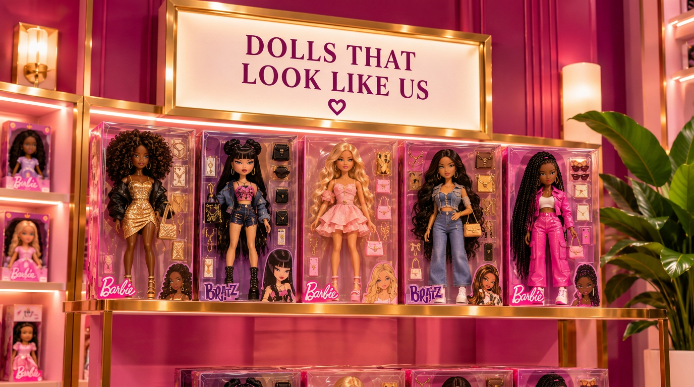 Inclusive dolls displayed inside Girls World