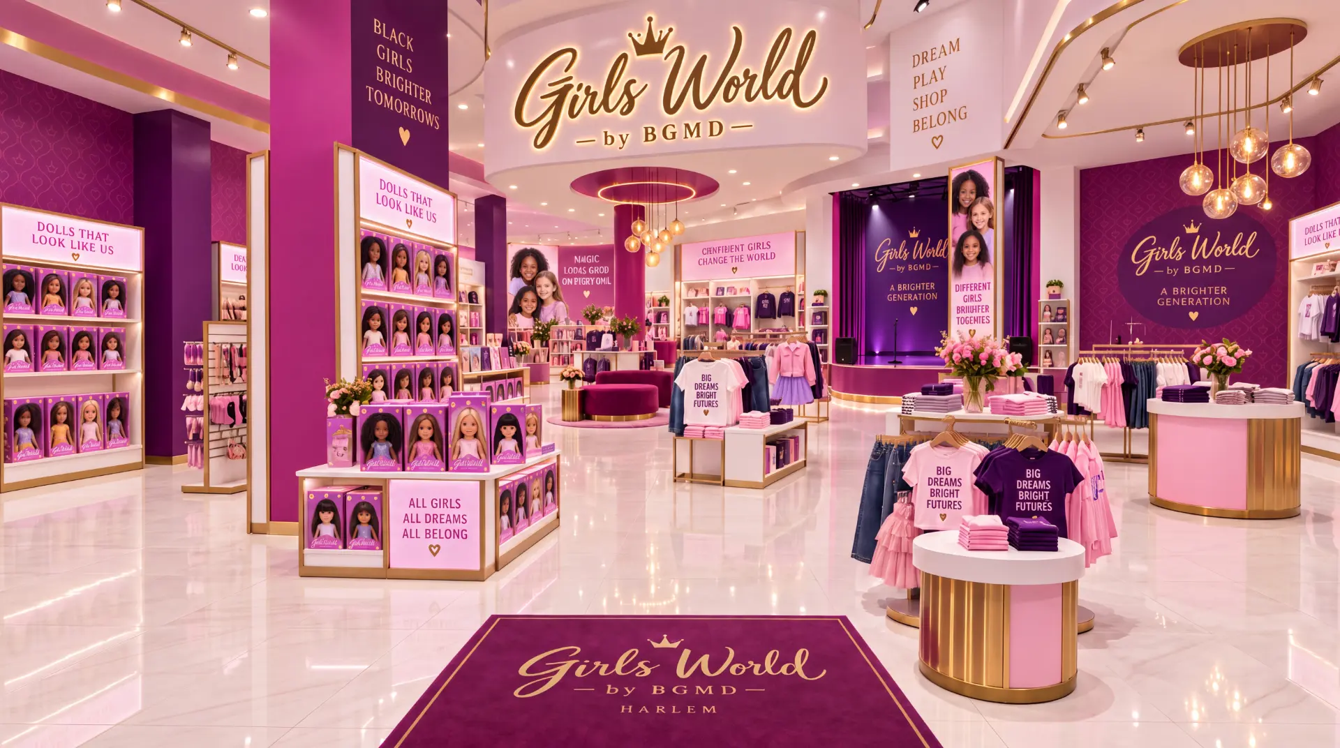 Concept view of the Girls World flagship boutique
